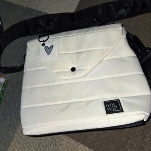 IHKWIP White and Black Quilted Crossbody Bag